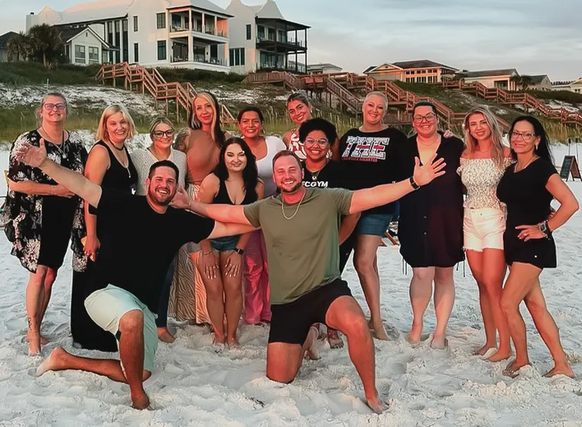 Jake and Tony with beauty business owners at industry events