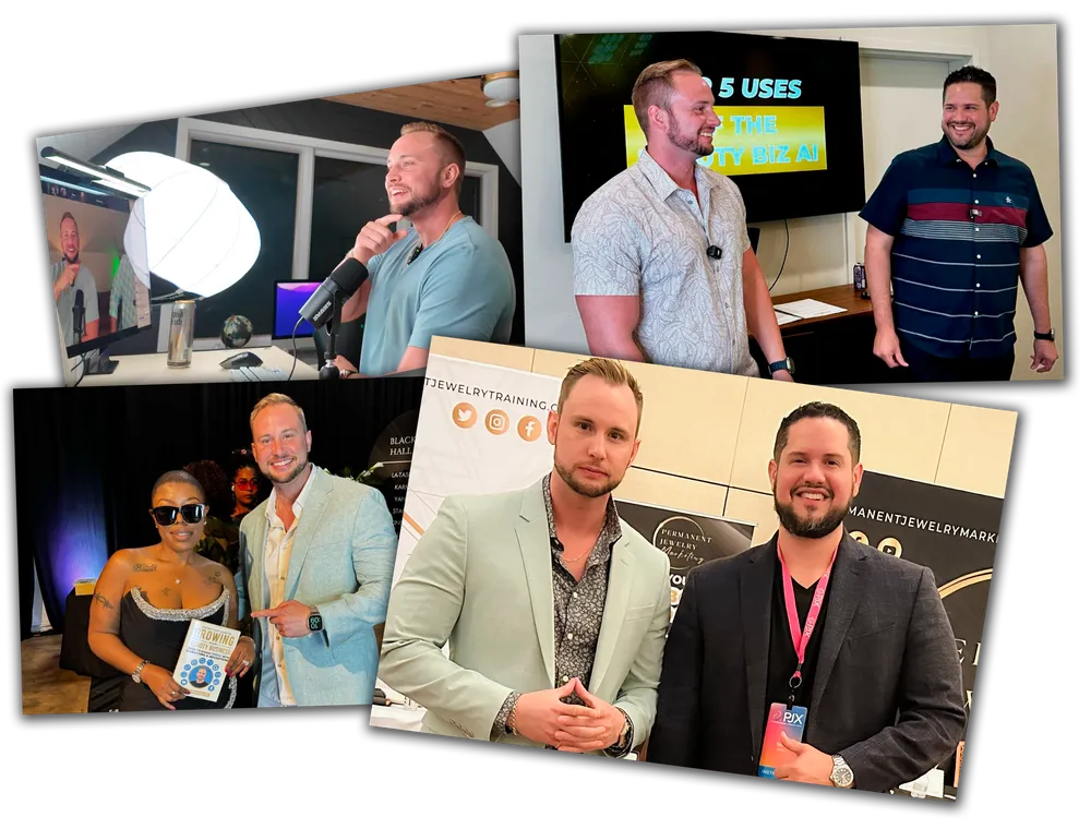 Beauty Business Mastermind attendees with Jake and Tony