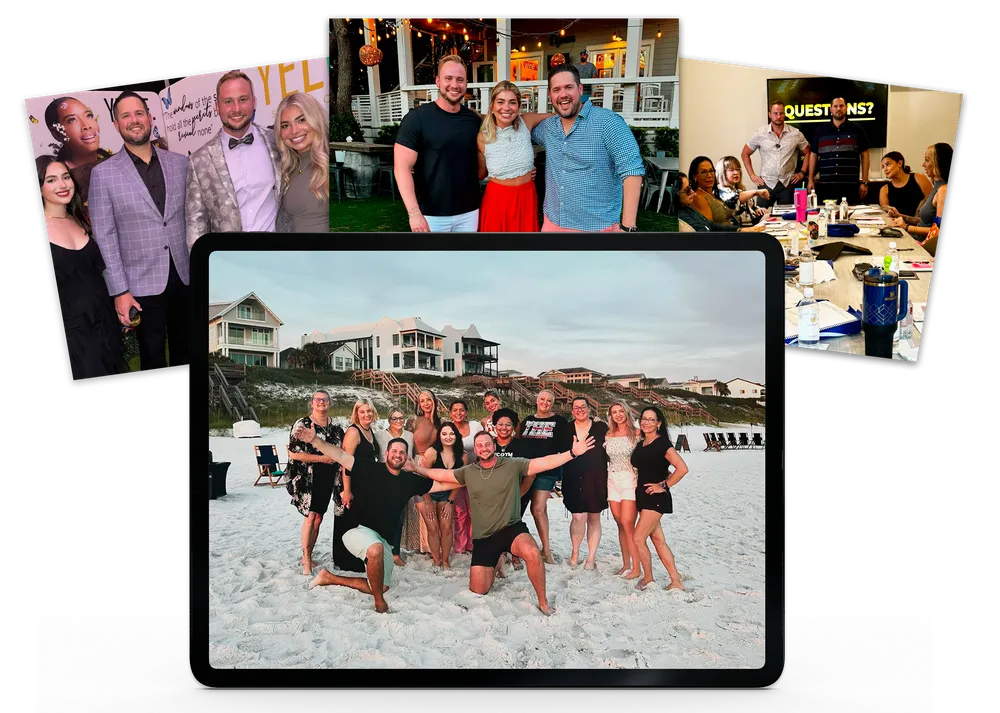 Beauty business owners with Jake and Tony at a mastermind